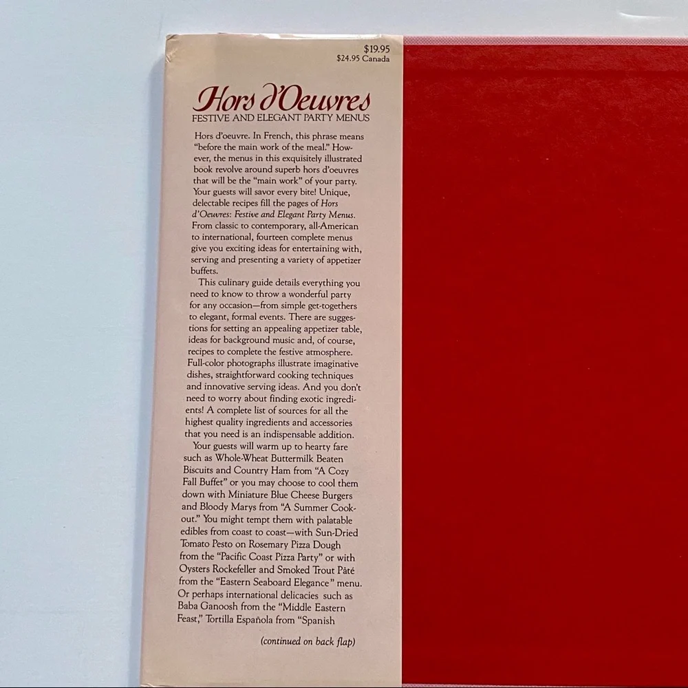 Hors D’Oeuvres: Festive & Elegant Party Menus | Hardcover Cookbook